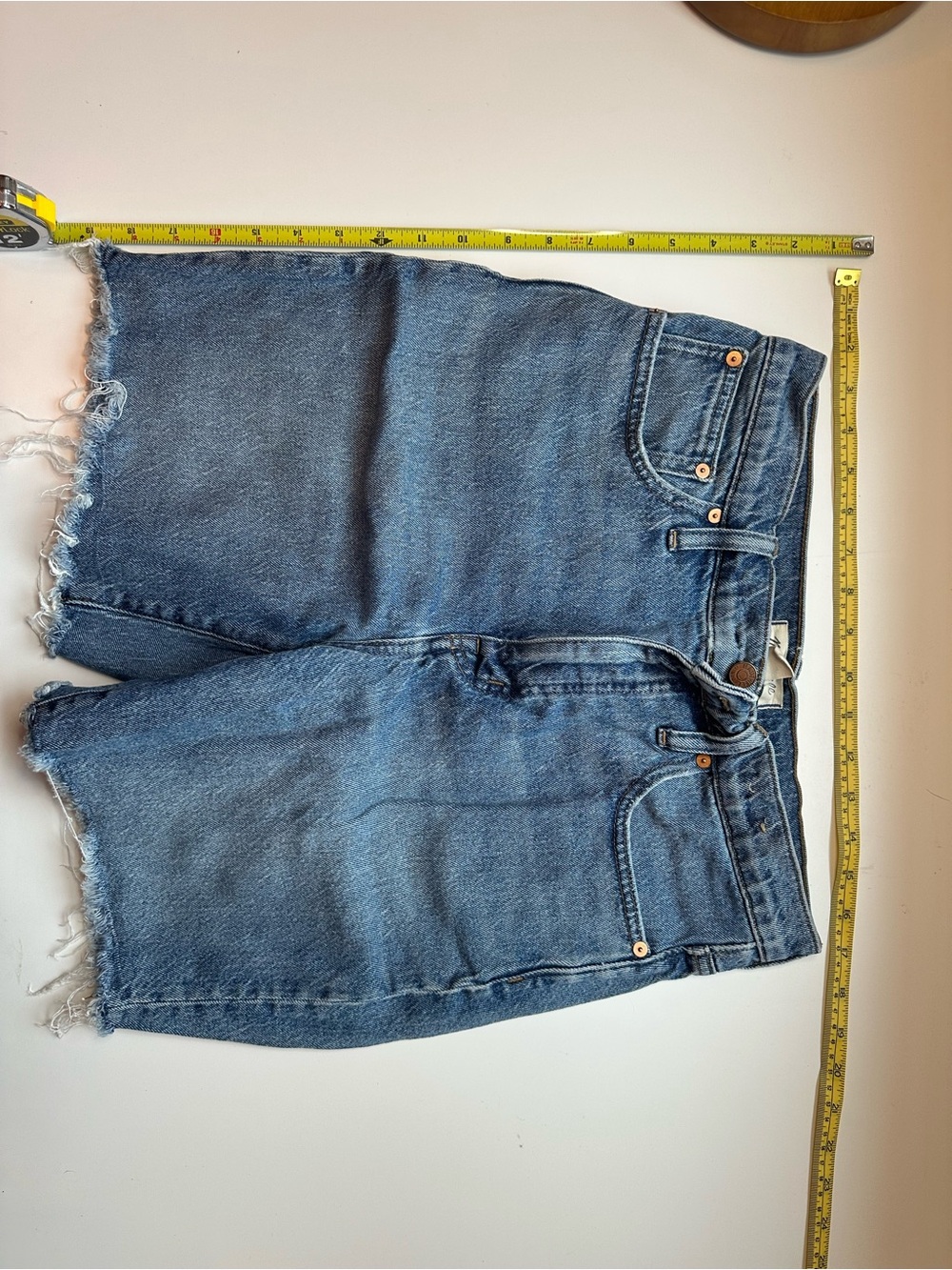 Madewell Mid-Blue Denim Cutoff Shorts - Picture 3 of 5